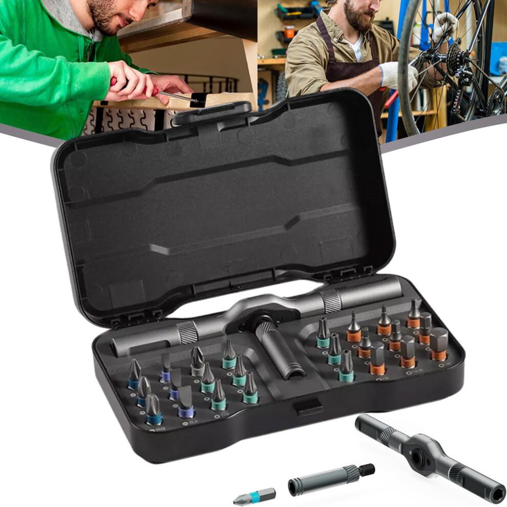 Ratchet 24-In-1 Magnetic Screwdriver Set, Compact Portable Diy Tool Kit For Furniture Computer Bicycle 9016109965370