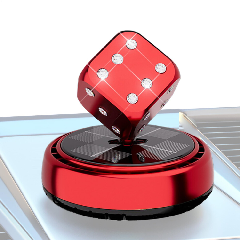 Car Air Freshener Rotating Solar-Powe Dashboard Odor Removal Dice Shape For Truck Minivan Sedan 1 Count Red 9016109965684