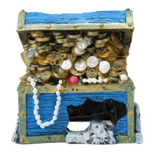 Aquarium-Schatztruhen-Ornament, Kunstharz,