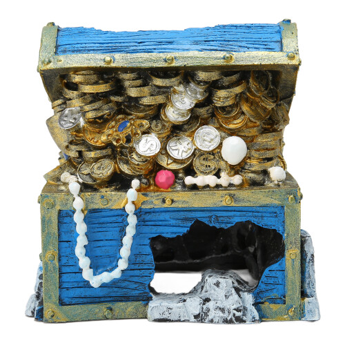 Aquarium-Schatztruhen-Ornament, Kunstharz,