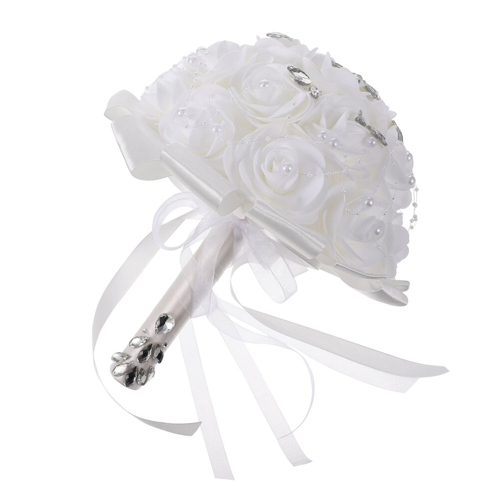 PięKny Bukiet Z Różą I Kamieniami Cubic Zirconia Dla Panny MłOdej-image