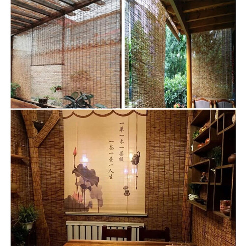Carbonized Bamboo Blind, Custom Size, Vintage Teahouse Curtain, Privacy Screen Vertical Blinds 2
