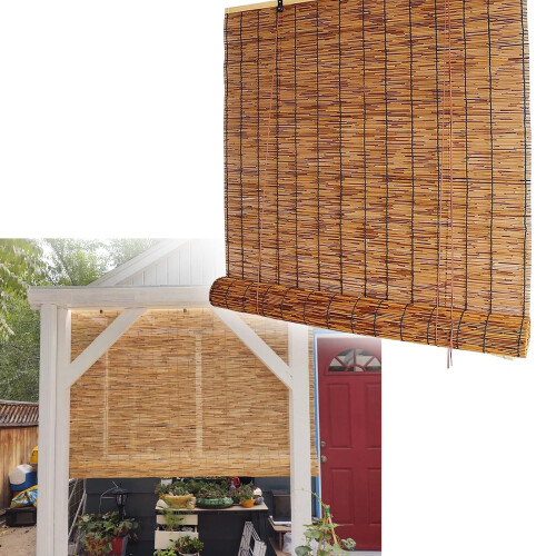 Carbonized Bamboo Blind, Custom Size, Vintage Teahouse Curtain, Privacy Screen Vertical Blinds