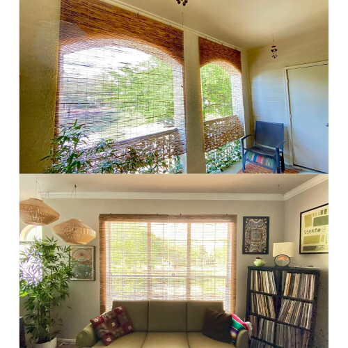 Carbonized Bamboo Blind, Custom Size, Vintage Teahouse Curtain, Privacy Screen Vertical Blinds 1