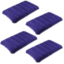 Square Inflatable Pillow Set Of 4 For Sleeping Camping Travel PVC Flocked Surface Neck Pillow Portable Inflation Cushion