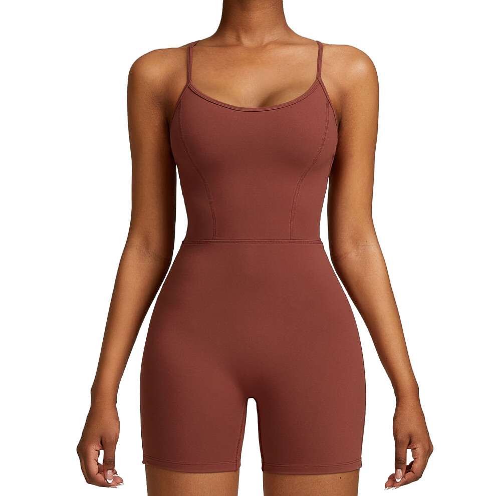 Red Bodysuit Shaper Shorts with X Back, S-L Sizes, U Neck-image-OPC-PKMJKQ7-NEW