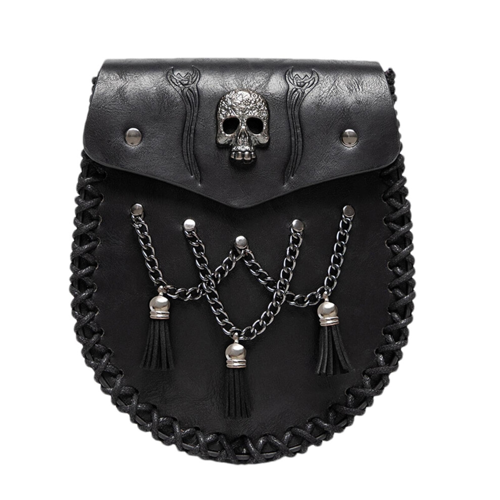 Retro Belt Bag PU Leather Change Wallet Portable Belt Purse Model Fbg201bk Renaissance Travel Running Hiking-image-OPC-PKMJM6Q-NEW