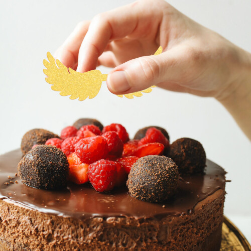 50St Compacte Gouden Cake Picks Van Papier Voor Feest 2