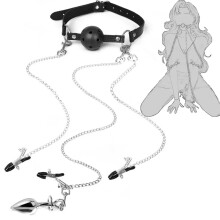 Bondage Set Metal Anal Plug Handcuffs Traction SM Bondage For Male And Female