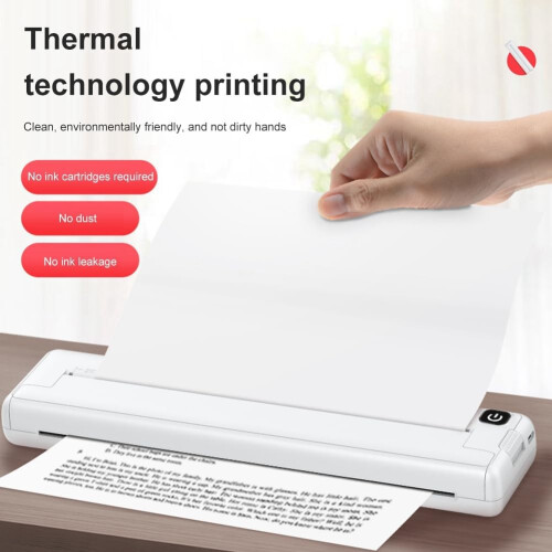 Wireless A4 Thermal Printer Inkless Pocket Photo Printer Bluetooth Travel Printer For Home 1