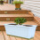 Rectangular Window Box With Drainage For Office White Planter 4