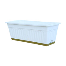 Rectangular Window Box With Drainage For Office White Planter