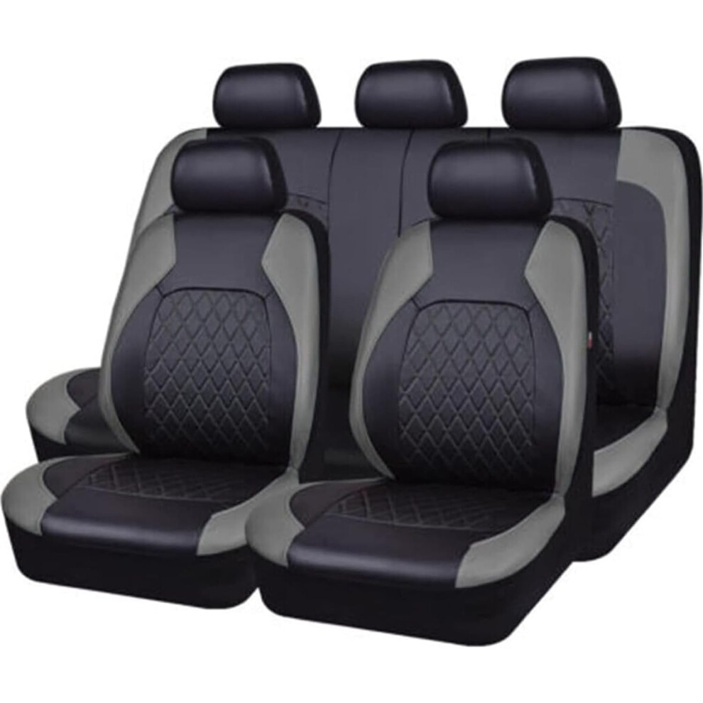 Car Leather Seat Cover Sets For Dacia Duster 1St & 2Nd Gen Hm/Hs 2010-2024, 9-Piece Universal Four-Season Seat Cover Set 9084446001891