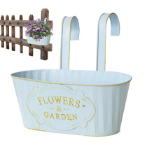 Deck Railing Planter Boxes For Outdoor Fence Railings Blue Countryside Window Box Garden Yard Plant Pot
