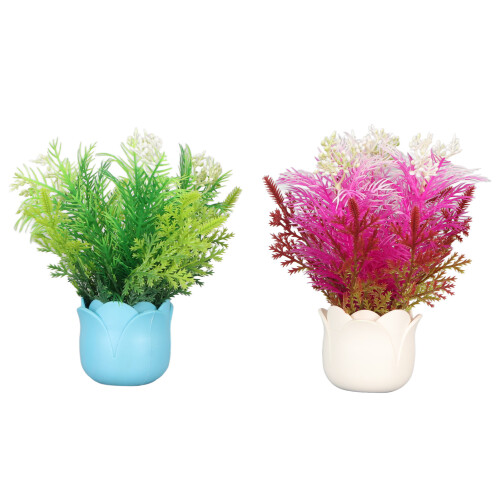 2 stücke Künstliche Aquarium Pflanzen Silikon 1