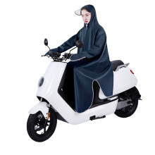 5XL Unisex Electric Bike Poncho in Navy Blue with Sleeve Protection