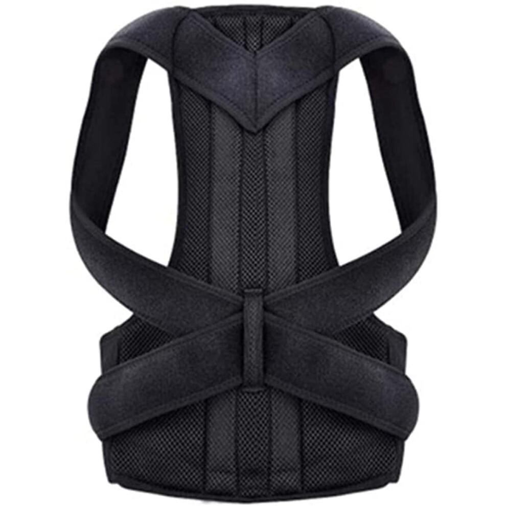 Black Corrector Back Brace Men Women Adjustable Breathable Slouching Hunching Posture Size M Teenager Back Trainer