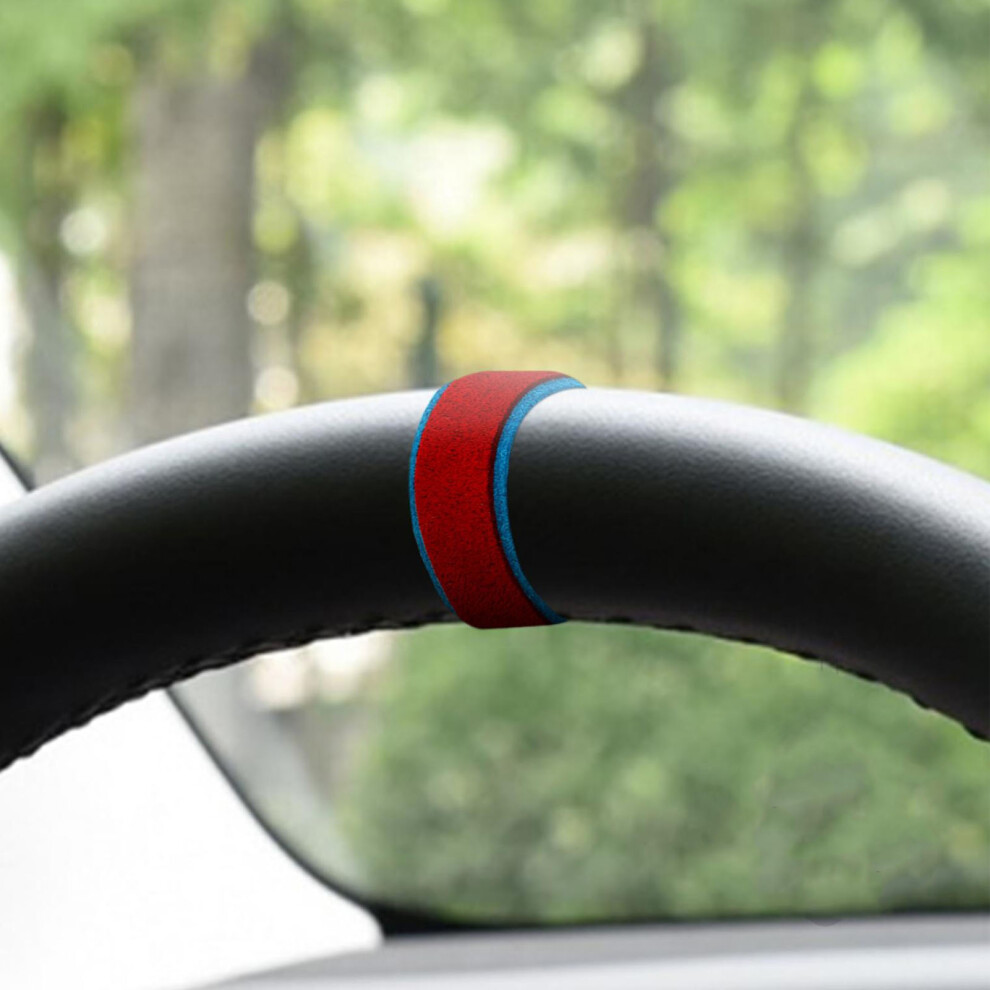 Tesla Model 3 Y Steering Wheel Center Line Marker In Suede Blue/Red 4601351101611