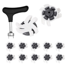 Golf Shoe Spikes Anti Slip Quick Twist Portable Cleats With Wrench And Screw For Golf Trainers Outdoor Court White