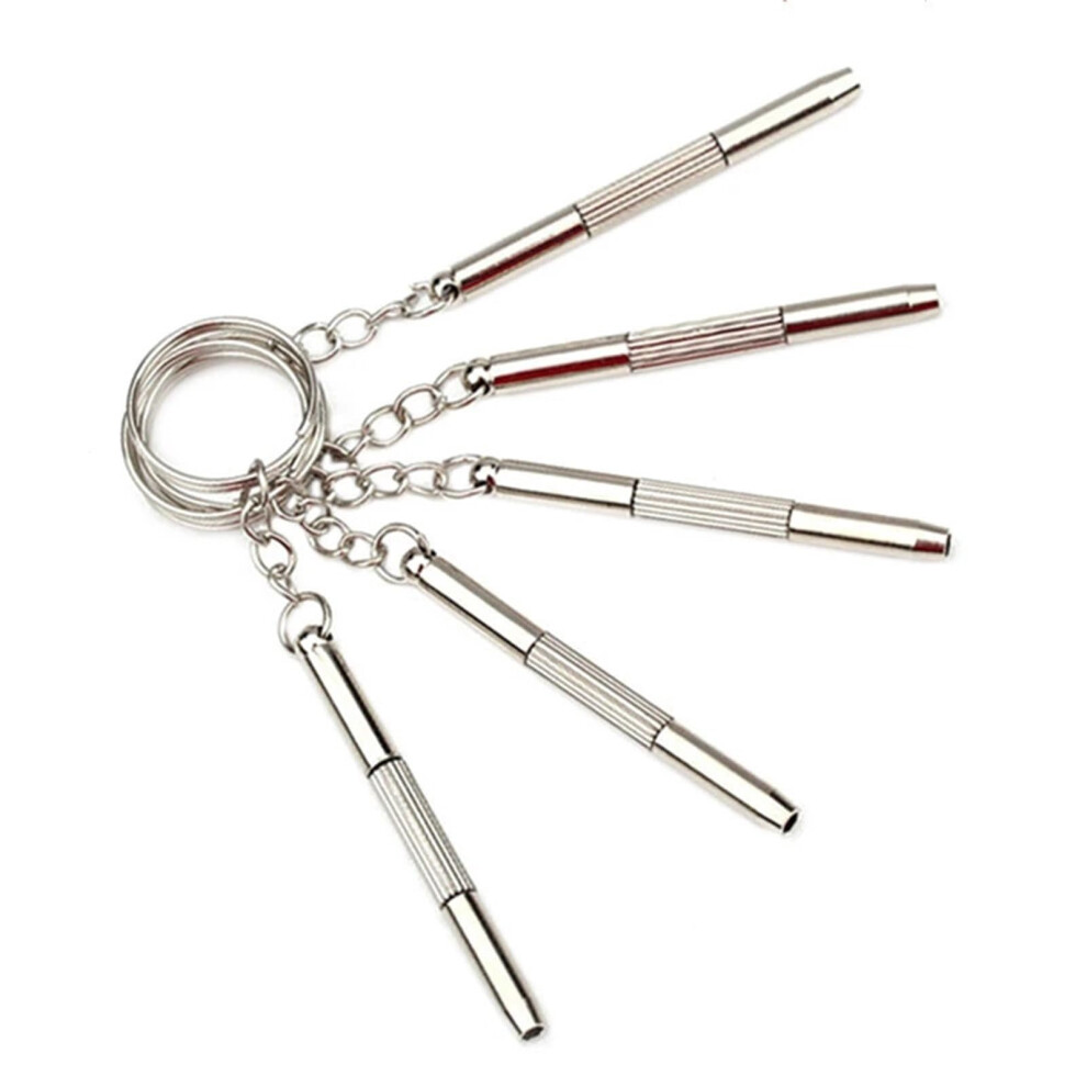 Glasses Screwdriver 3-In-1 Eyeglass Screwdriver Watch Repair Kit 5-Piece With Keychain For Eyewear And Small Screws 9354506819439