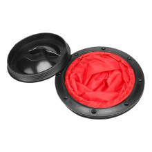 Marine Access Hatch Round Waterproof Non-Slip Deck Plate With Storage Bag For Yacht Kayak Boat Deck Black Red S