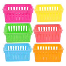 24Pcs Assorted Color Plastic Baskets Compact Storage Containers