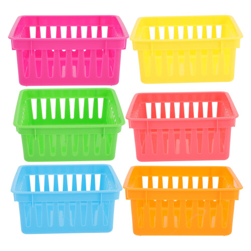24Pcs Assorted Color Plastic Baskets Compact Storage Containers
