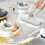 Automatic Cloth Change Mop Small Flat Dust Mop Rotary Changing Mop Sweep Cleaning Mop Grey 2