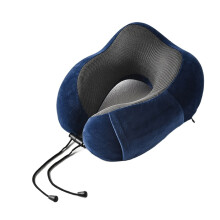 Travel Pillow U-Shaped Memory Foam Neck Pillow, Airplane and Car Travel Pillow, Massage Neck Support, Blue