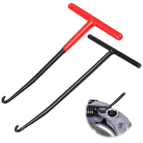 Exhaust Spring Hooks 2 Pack, T Hook Spring Puller Tool, Car Spring Compressor, Mounting Hook, Compatible Scooter Moped