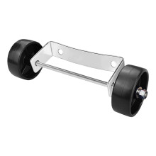 Stainless Steel Mobile Patio Heater Wheel Kit, Rubber Wheels, 19.81cm, Rustproof Bracket and Pulley, Replacement Parts