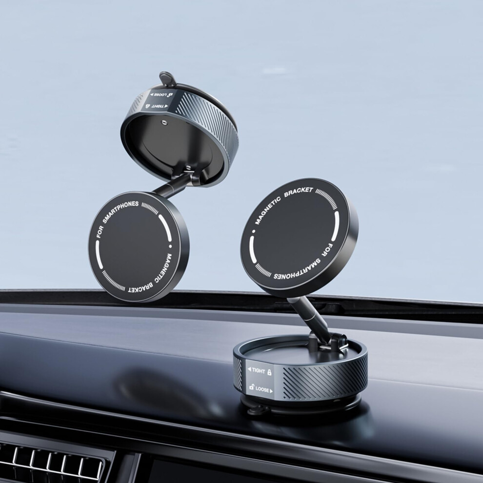 New Vacuum Magnetic Phone Holder, 360-Degree Rotating Foldable Suction Cup Stand For Car, Gym, Mirror, Smooth Surfaces 9354506820800