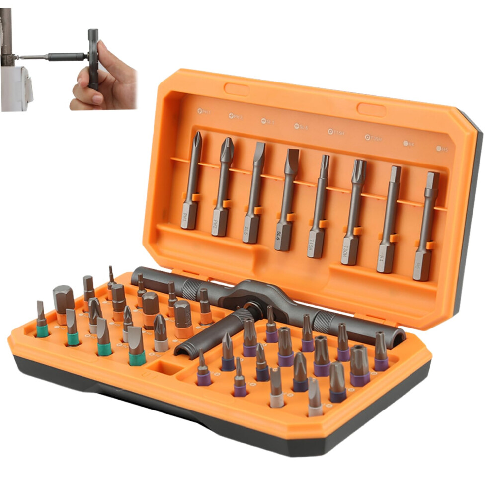 Ratcheting Screwdriver 42-Piece Set With T-Handle, Magnetic Tips, Case For Computer & Electronics Repair 9016109970718