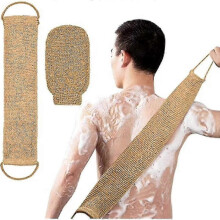 Back Scrubber Exfoliator, 100% Natural Hemp Exfoliating Glove And Strap, Body Cleaning Gloves for Men Women, Dead Skin Removal Scr SZRH A-V