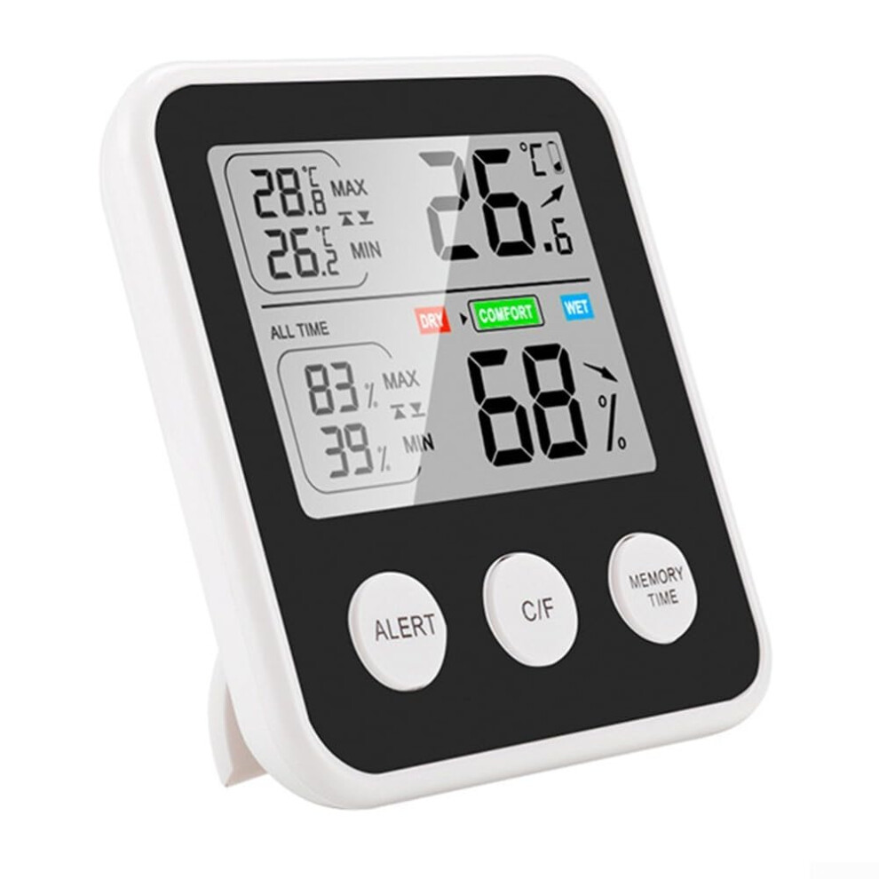 Compact Digital For Room Thermometer TS-9909-B Black With Comfortable Environment Assessment Indicators
