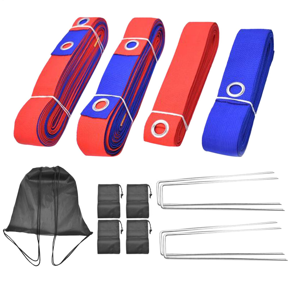 Sand Volleyball Lines Portable Marking System With Foldable Design, Red And Blue Sandbags For Park, Home And Backyard-image-OPC-PKMN2ZY-NEW