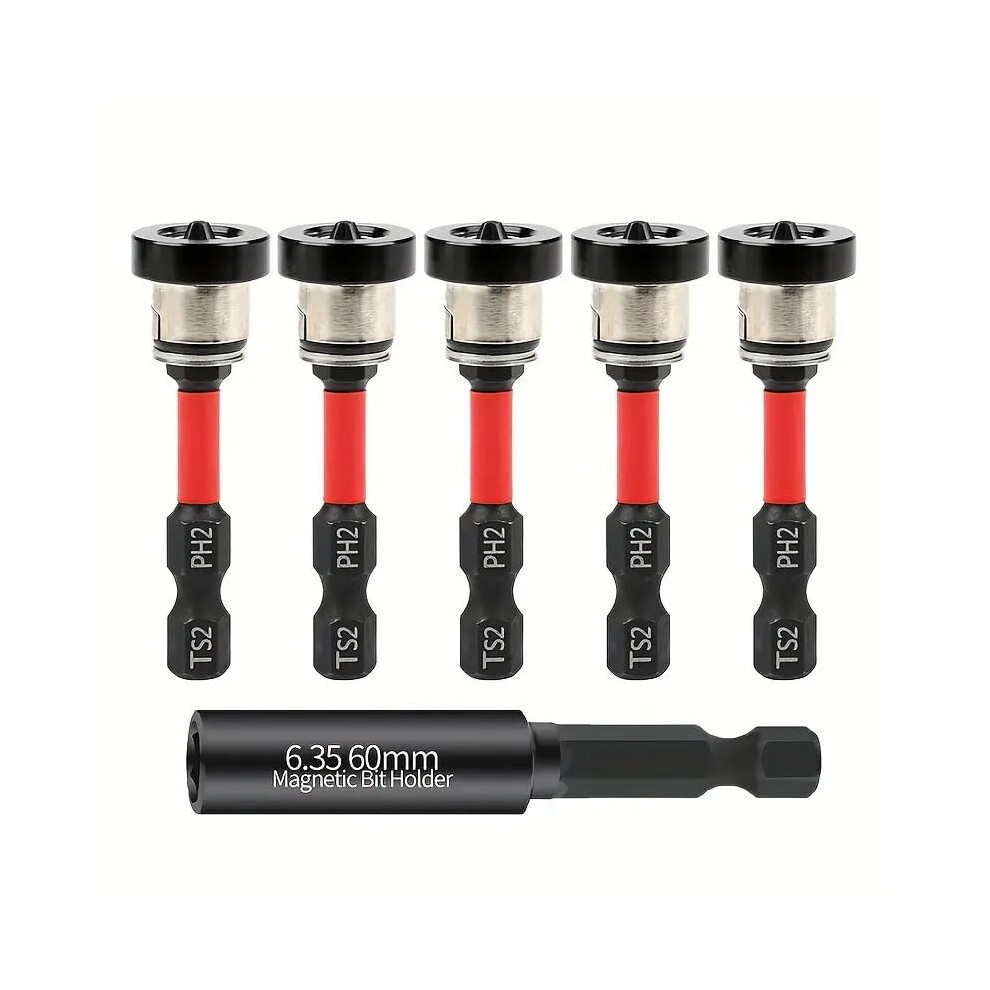 5Pcs High Hardness Screwdriver Bits Set, Hex Shank, Hrc60, For Electric Screwdrivers And Impact Drivers, Diy 9016109971388