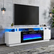 Recessed Electric Fireplace TV Stand with Remote Control