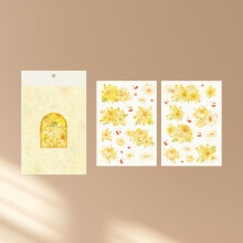 Yellow Flower Decals for Scrapbook DIY Waterproof PET 2 Sheets