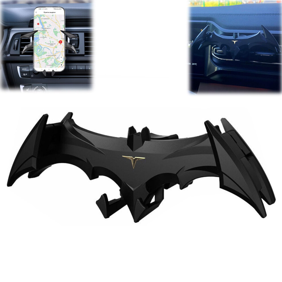 Bat Wings Car Phone Holder Universal Air Vent Mount Gravity Mechanism For 4-6.5 Inch Devices Bat Wing Design Dashboard 9354506822682