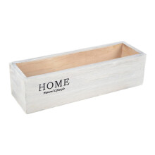 Wooden Box Organizer For Plants And Decor With Storage Tray White
