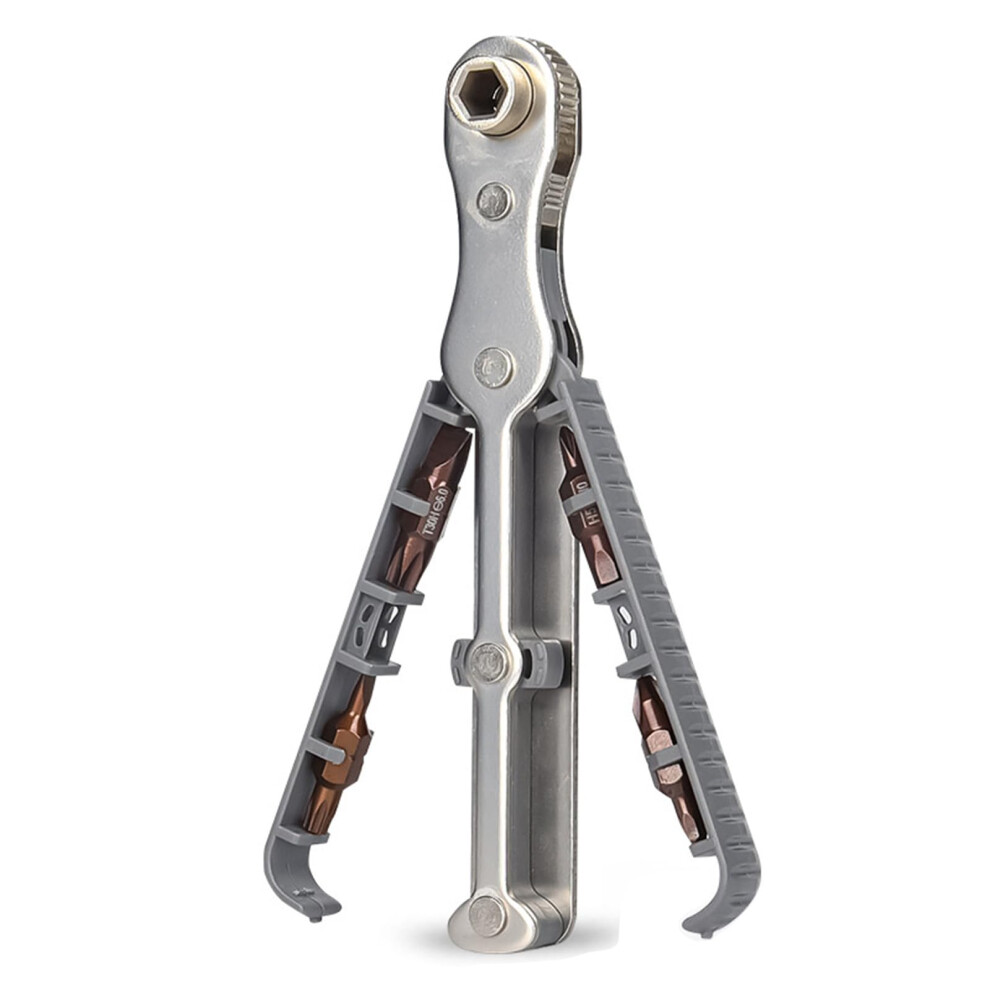 Bidirectional Ratchet Screwdriver Set 90 Degree Offset Reversible Handle Ratcheting Design 9393856842339