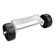 Patio Heater Pulley Stainless Steel Movable Wheel Kit - Silver Bracket, Rust-Resistant Replacement Parts