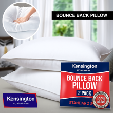 2x Bounce Back Pillows - Thick Fluffy Hotel Quality Bed Pillows (Pack of 2)