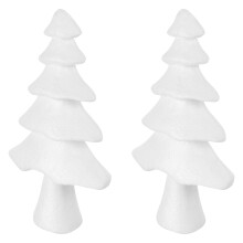 2Pcs White Christmas Tree Foam DIY Ornament Tabletop Festive Decor
