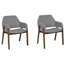 Set of 2 Dining Chairs ALBION Fabric Grey
