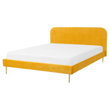 Bed Velvet FLAYAT 160 x 200 cm (EU King Size) Yellow