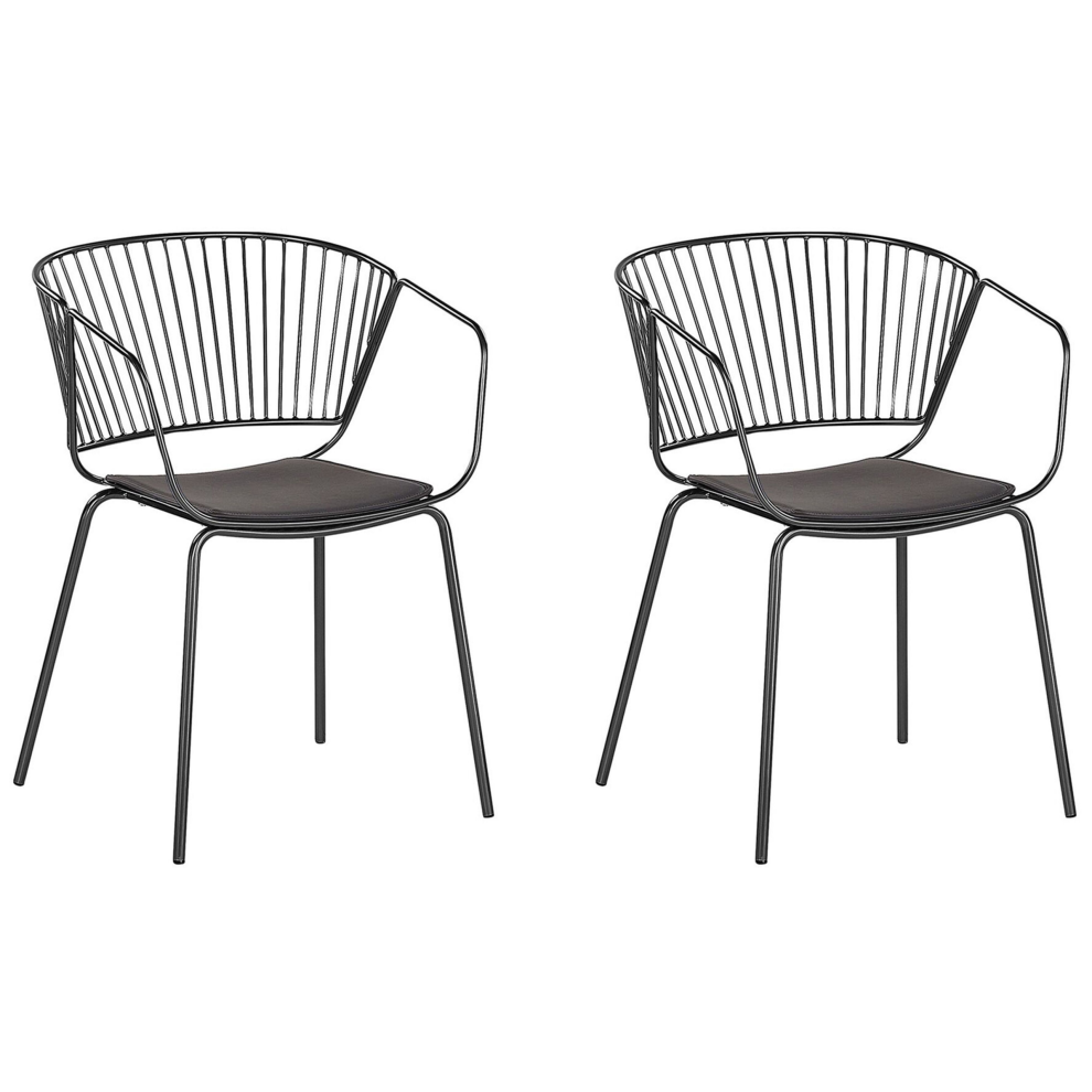Set of 2 Dining Chairs RIGBY Metal Black