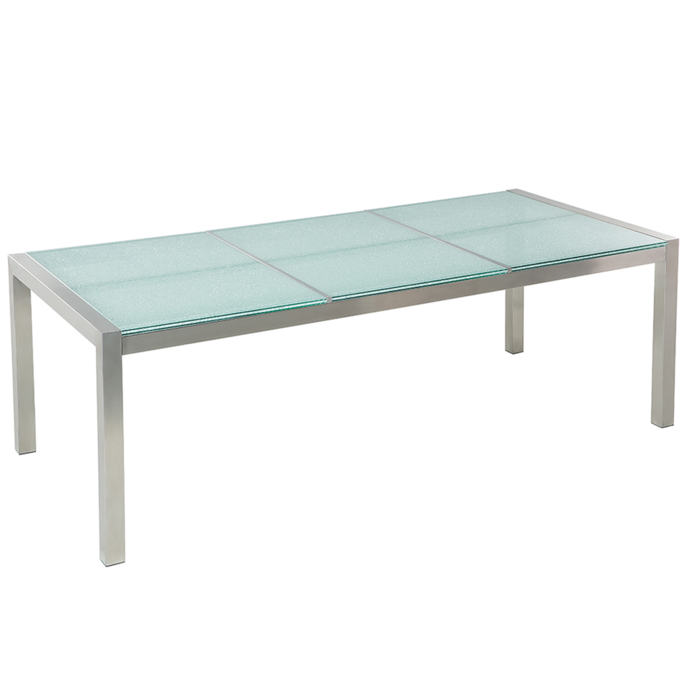 Garden Dining Table GROSSETO 220 cm 100 cm Cracked Glass Transparent