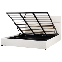 Ottoman Bed LAGORD Fabric Off-White 180 x 200 cm (EU Super King)